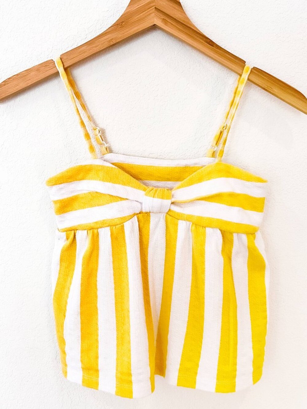 Old Navy Girls Yellow & White Striped Peplum Top | Size M (8)